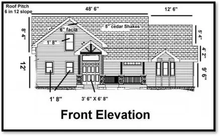ELEVATION AND SECTION FOR WORKING ONE