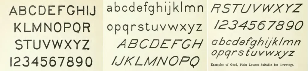 LETTERING FOR WORKING DRAWING