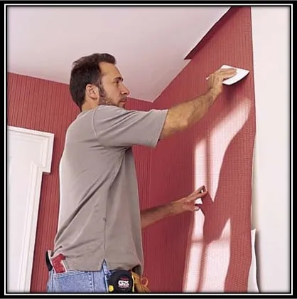 CONTINUE PAPERING AROUND CORNER