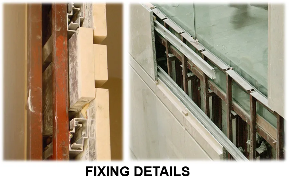 FIXING DETAIL OF STONE CLADDING