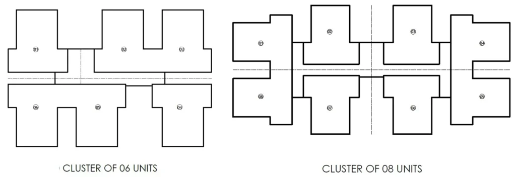 TYPICAL PLANS FOR CLUSTER PLANNING DEVELOPMENT ONE