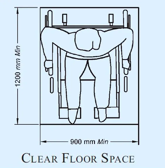 CLEAR FLOOR SPACE FOR WHEELCHAIR USER