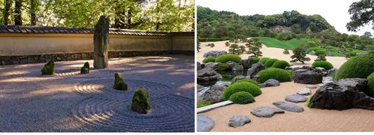 EFFECT OF OCEAN RIPPLES THROUGH A SWIRLING ARRANGEMENT OF STONES AND AGGREGATE