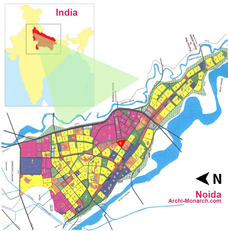 LOCATION OF NOIDA