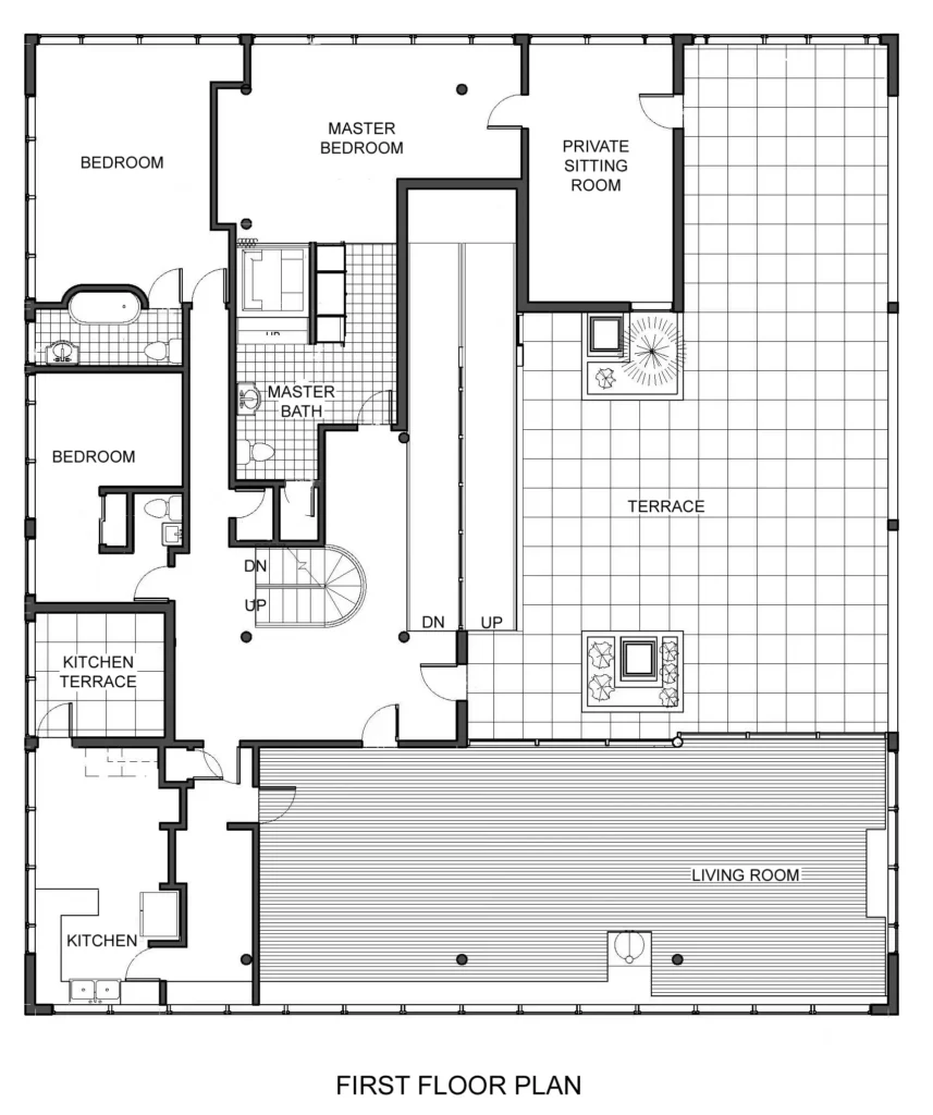 The arrangement of pilotis and ribbon window on Villa Savoye's