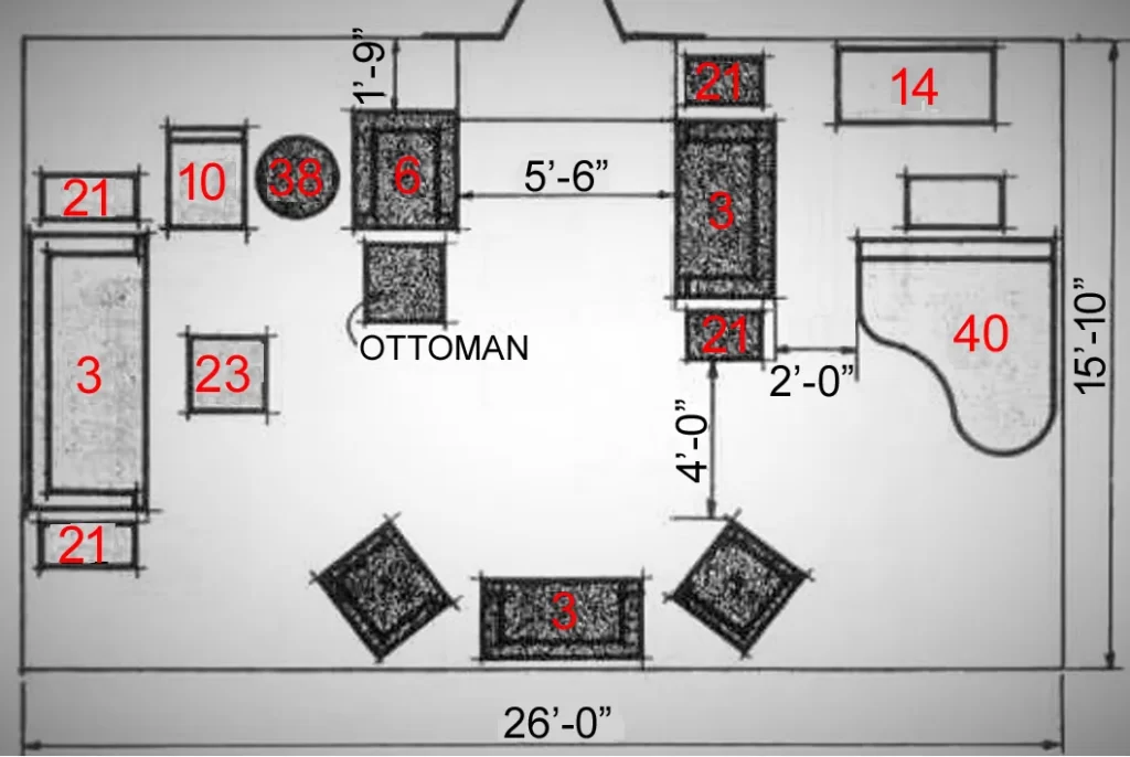 FURNITURE ARRANGEMENTS TEN