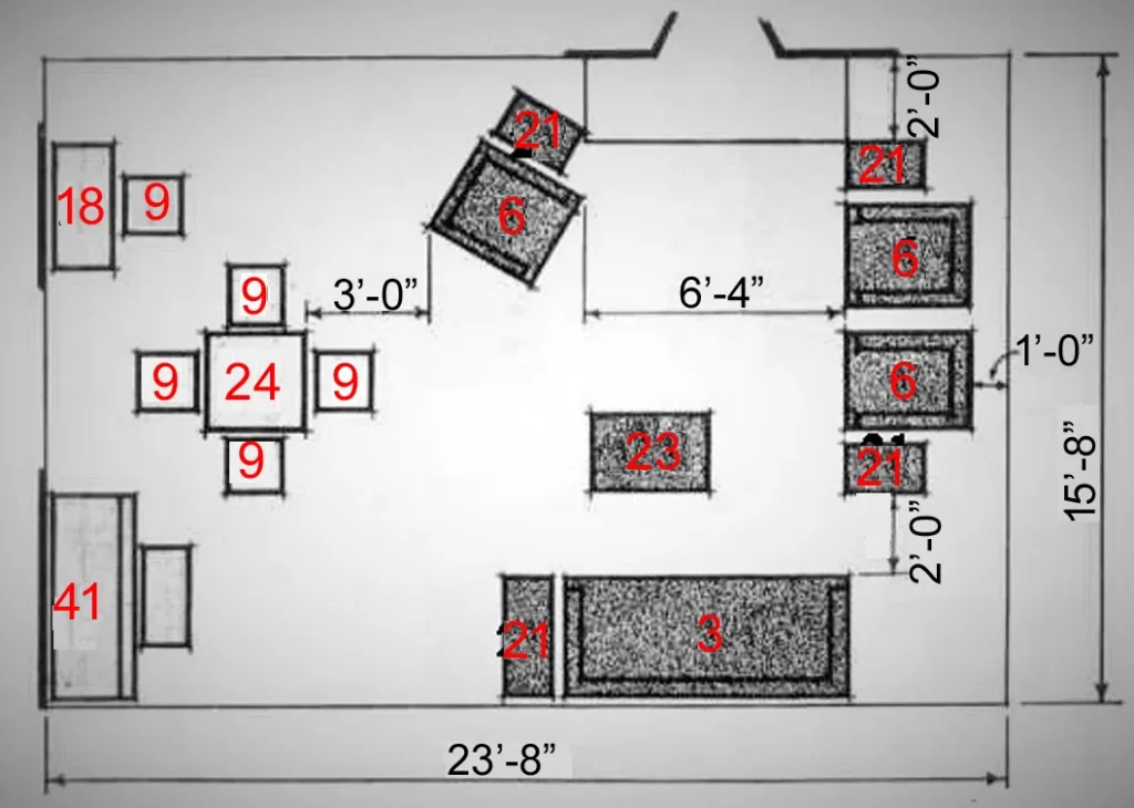 FURNITURE ARRANGEMENTS THIRTEEN