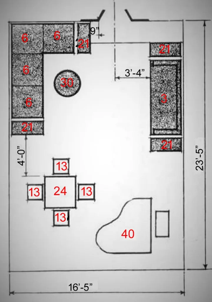 FURNITURE ARRANGEMENTS THIRTY FIVE