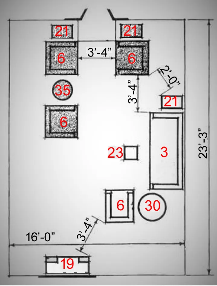 FURNITURE ARRANGEMENTS TWENTY NINE