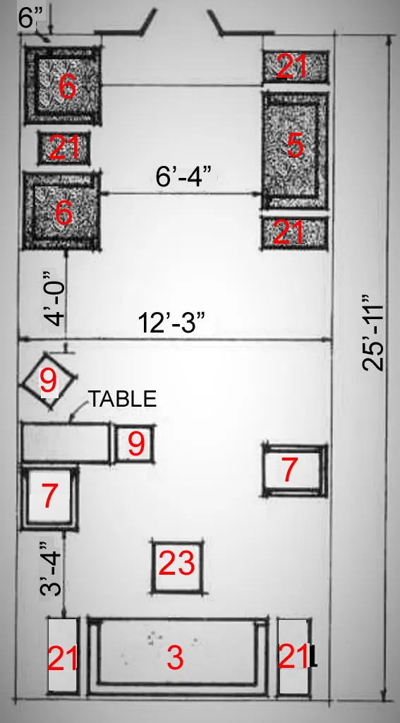 FURNITURE ARRANGEMENTS TWENTY SIX
