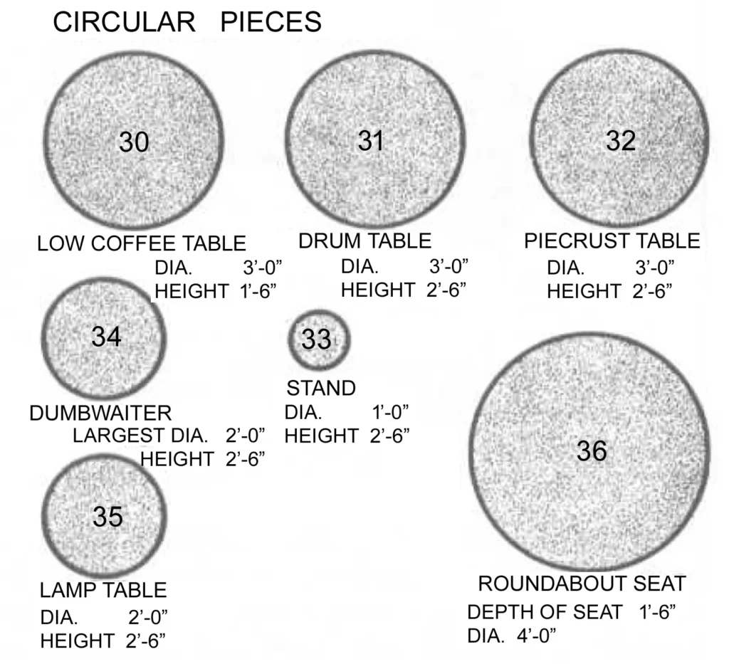 FURNITURE SIZES FOUR