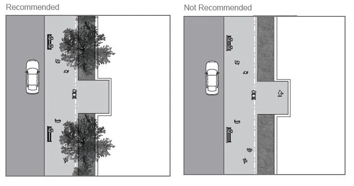 PROVIDE CANOPY TREES IN PLANTING AREAS IN ADDITION TO THE STREET TREES