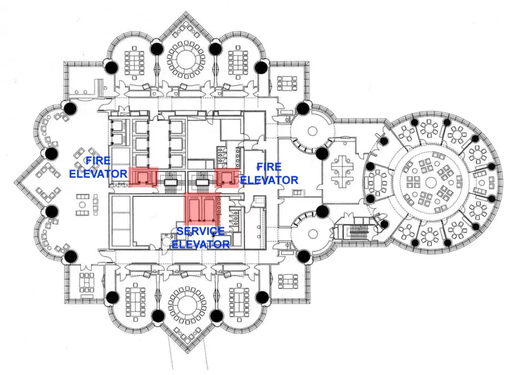 SERVICE AND ELEVATOR