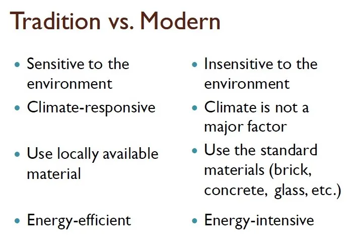 TRADITIONAL VS MODERN BUILDING TWO
