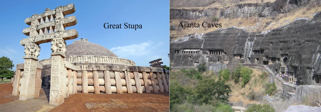 GREAT STUPA AT SANCHI AND AJANTA CAVES