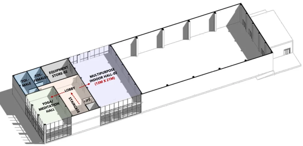 3D VIEW OF FIRST FLOOR FOR MSH OPTION TWO