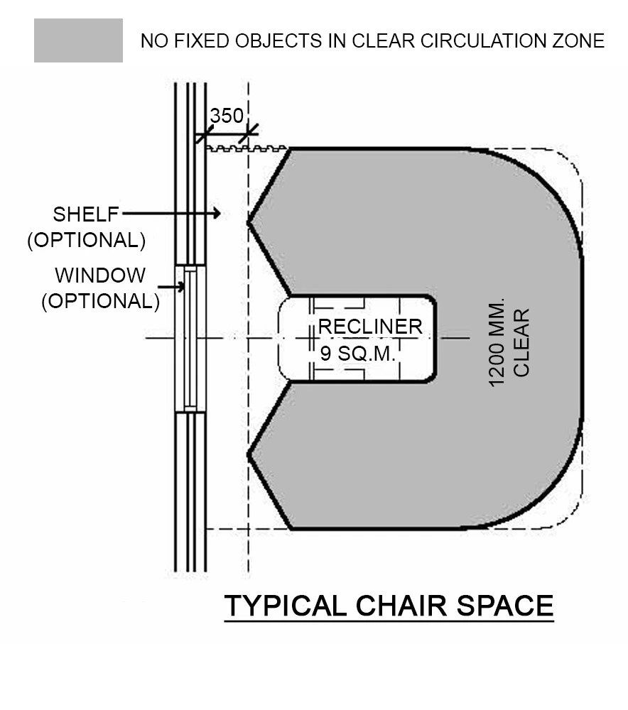 TYPICAL CHAIR SPACE FOR HEALTHCARE FACILITY