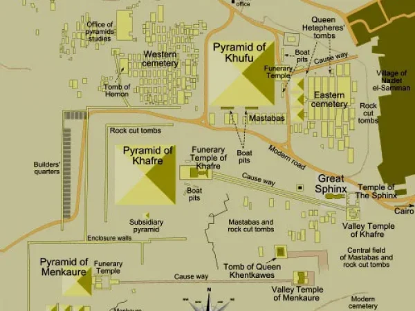 MAP OF GIZA PYRAMID COMPLEX